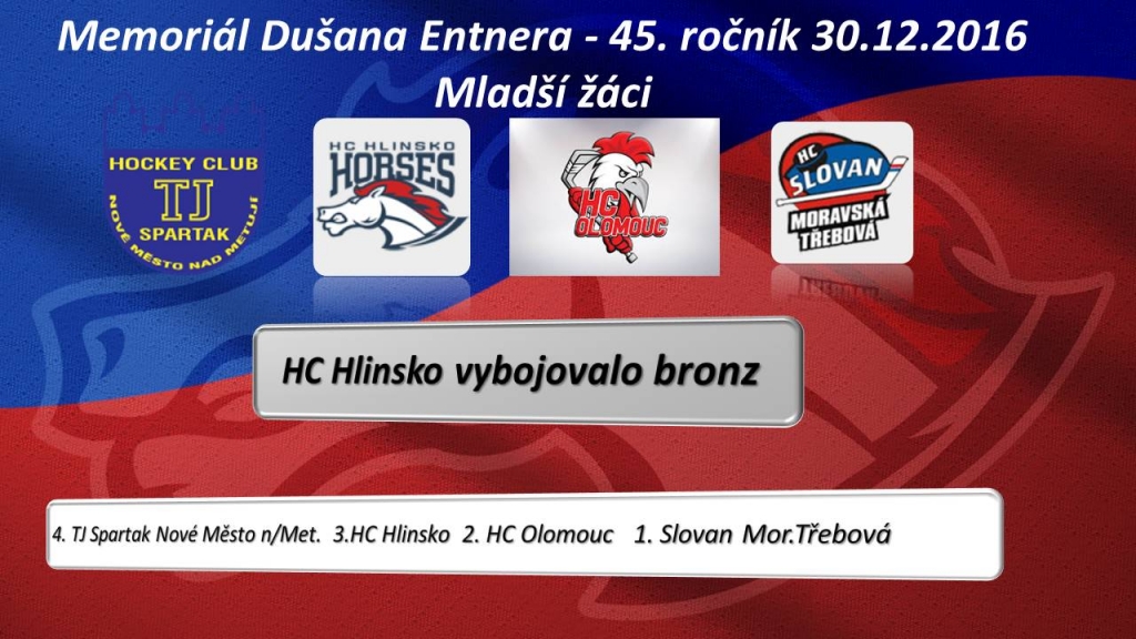 Memoriál D.Entnera - bronz pro HC Hlinsko.