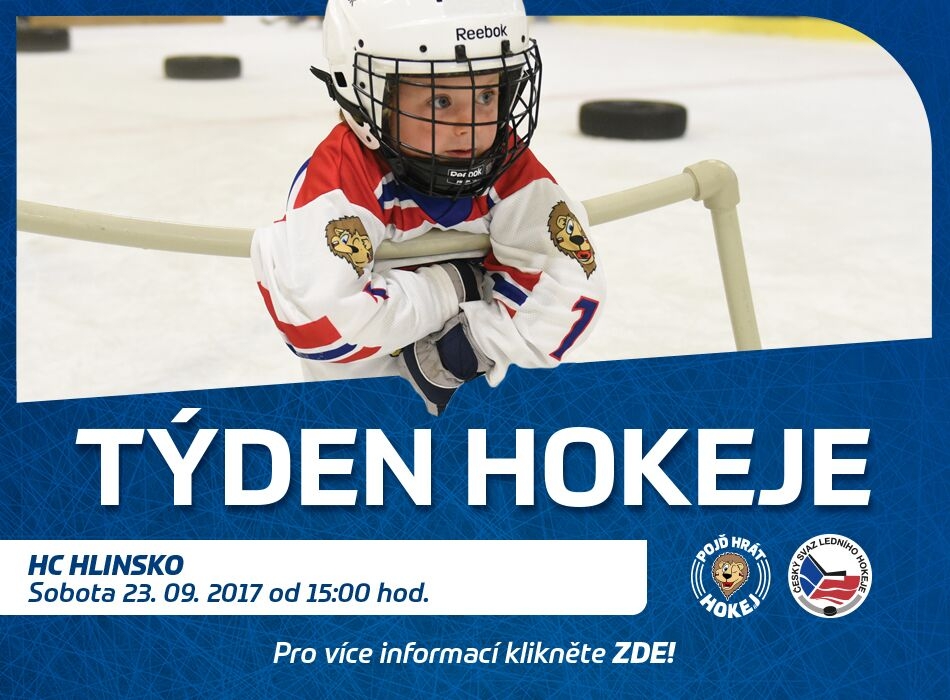 HC Hlinsko Vás zve na Týden hokeje 23.9. v 15:00