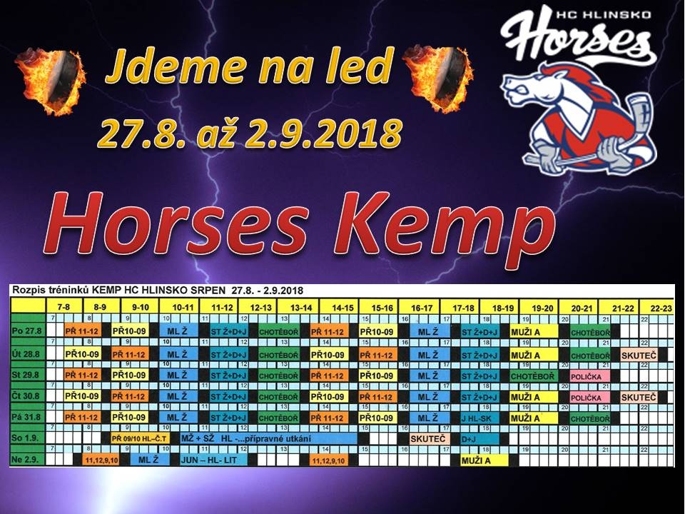 Kemp Horses na ledě zahajuje v pondělí 27.8.
