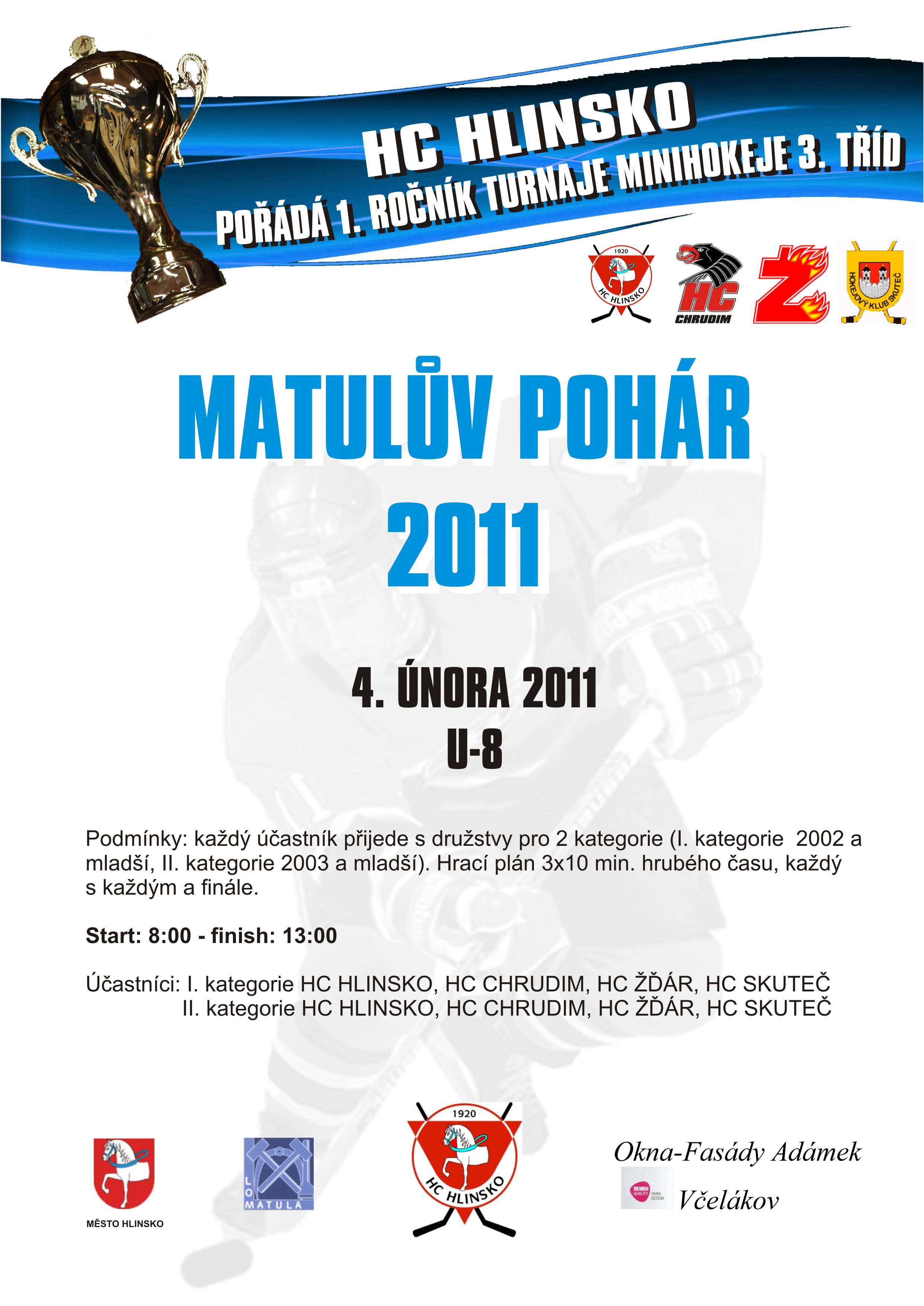 1.ročník turnaje o Matulův pohár startuje v pátek 4.2.2011